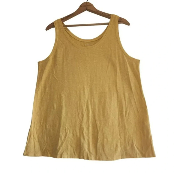 Eileen Fisher Tank Top Women's Size Large Yellow Stretch Pullover Sleeveless - Picture 1 of 6